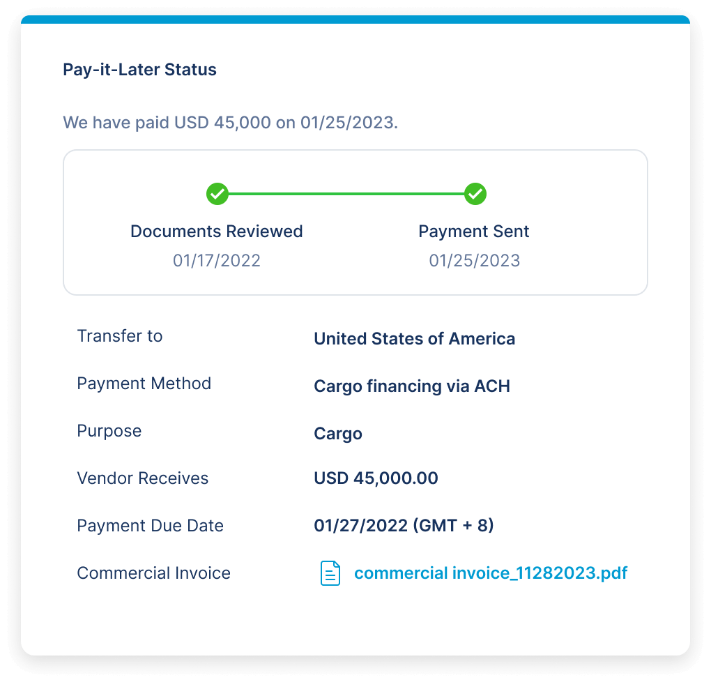 Pay it Later - Vendor